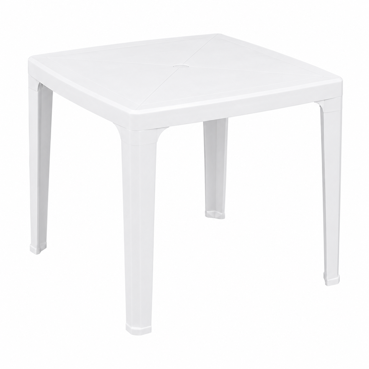 Mesa quadrada de plástico branca